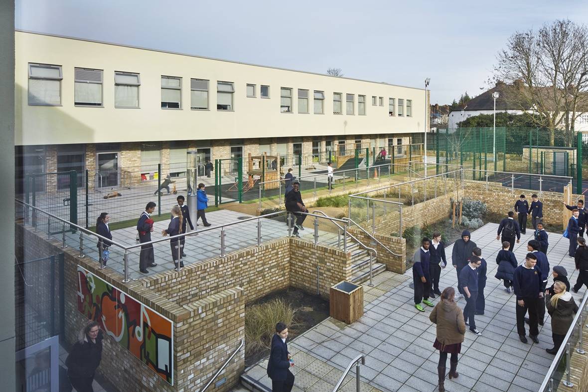 Alu-clad single and french doors Brent Knoll School